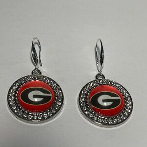 Georgia Bulldogs NCAA Fashion Dangle Rhinestone Earrings NEW